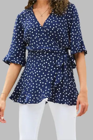 Spot Wrap Blouse