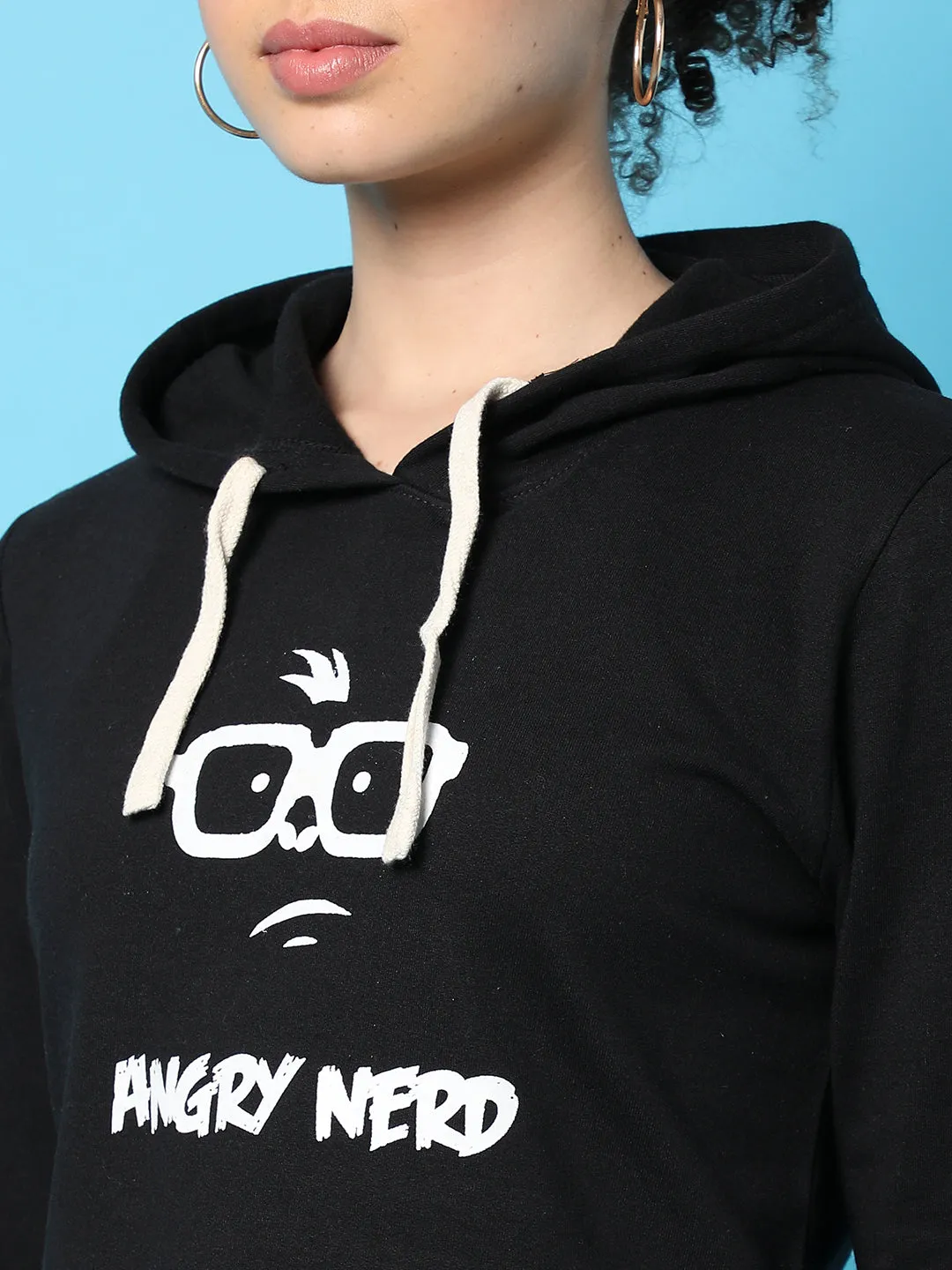 Typographic Print Hooded Sweatshirt