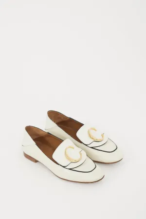 White & Gold Leather C Loafer