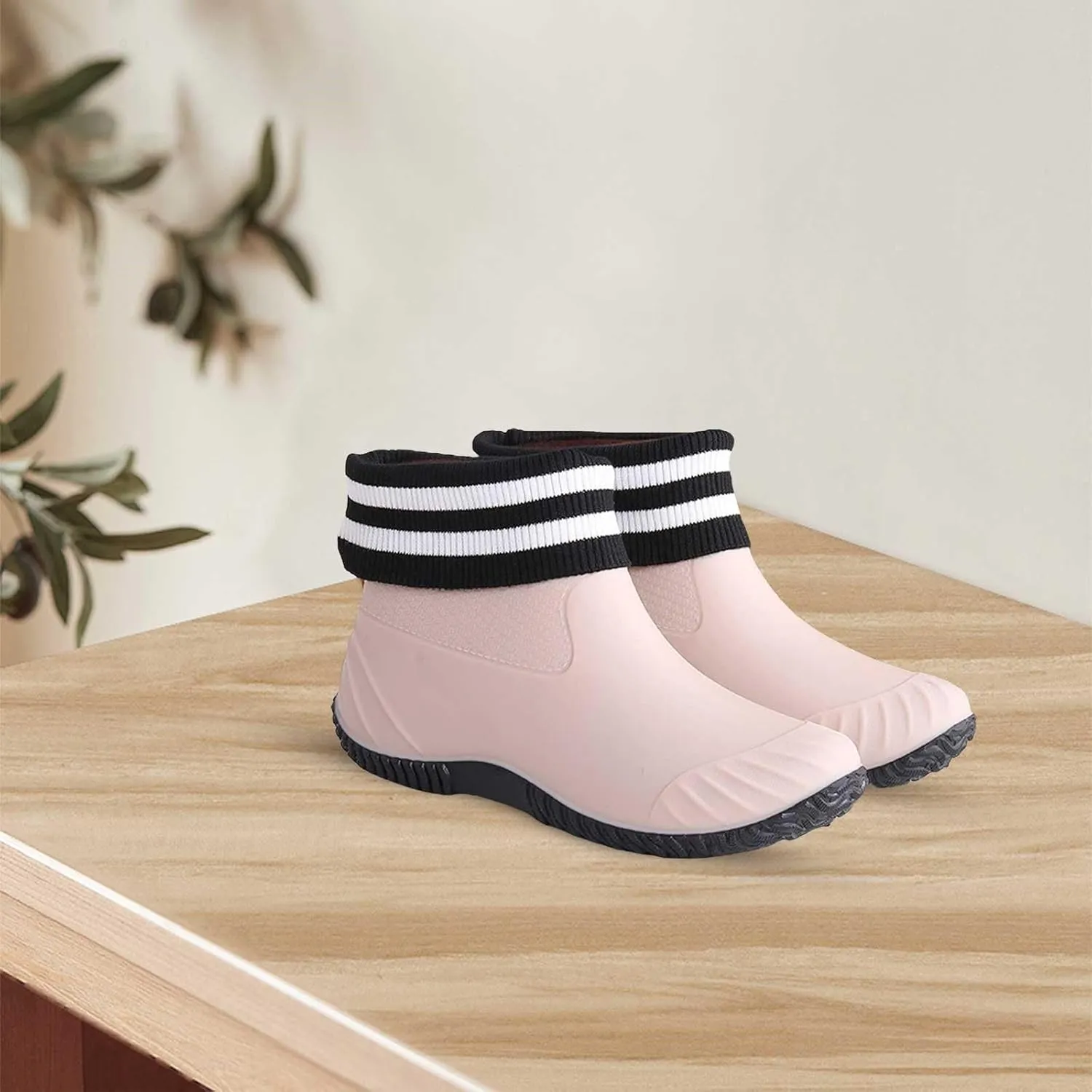 Womens Rain Boots Ankle Knit Lined Mens Grounded Footwear Booties with Heel Non Slip Work Barefoot Shoes Mens Rain Boots Slip On Non-Slip Rubber Waterproof Men's Snow Boots