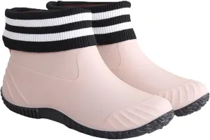 Womens Rain Boots Ankle Knit Lined Mens Grounded Footwear Booties with Heel Non Slip Work Barefoot Shoes Mens Rain Boots Slip On Non-Slip Rubber Waterproof Men's Snow Boots