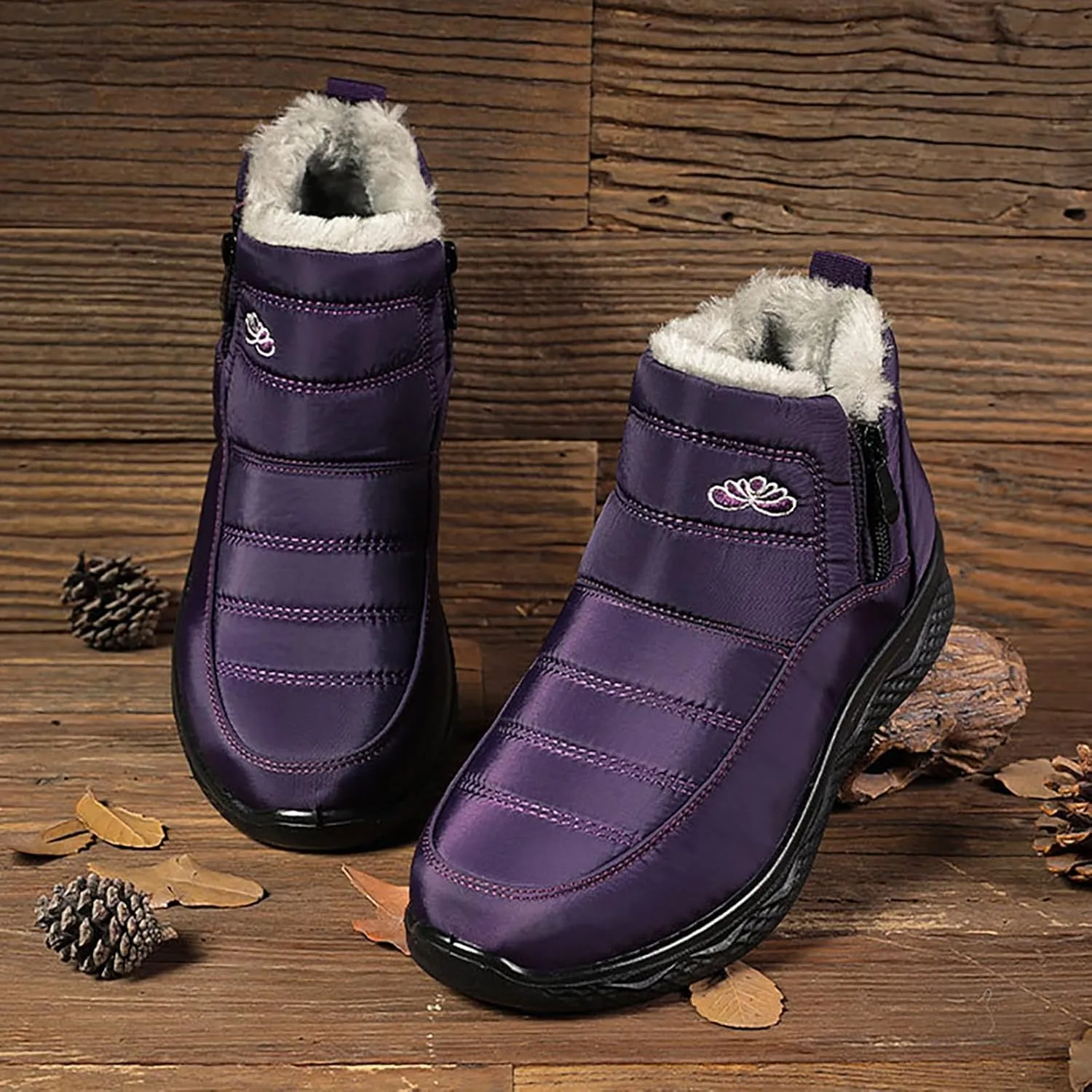 Women's Snow Boots Wide Width Adults Winter Boots Slip On for Womens Shoes Warm Barefoot Shoes Grounded Footwear Hiking Boots for Women Knee High Men's Snow Booties