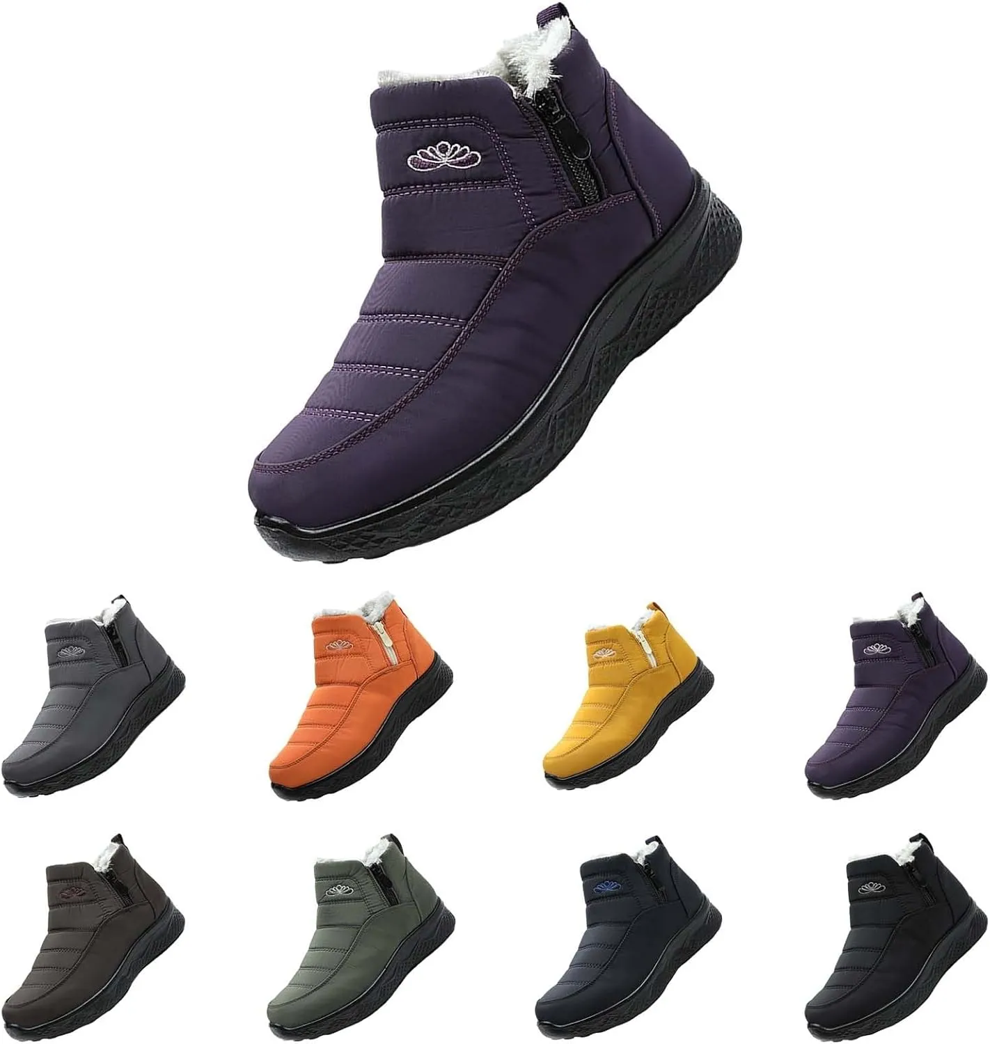 Women's Snow Boots Wide Width Adults Winter Boots Slip On for Womens Shoes Warm Barefoot Shoes Grounded Footwear Hiking Boots for Women Knee High Men's Snow Booties