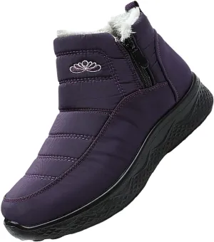 Women's Snow Boots Wide Width Adults Winter Boots Slip On for Womens Shoes Warm Barefoot Shoes Grounded Footwear Hiking Boots for Women Knee High Men's Snow Booties